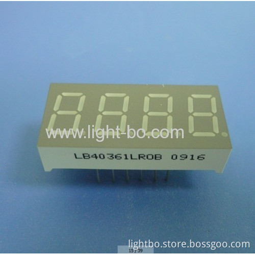 Super Red Cathode 4-digit 0.36" 7-segment Led Display For Temperature Indicator 